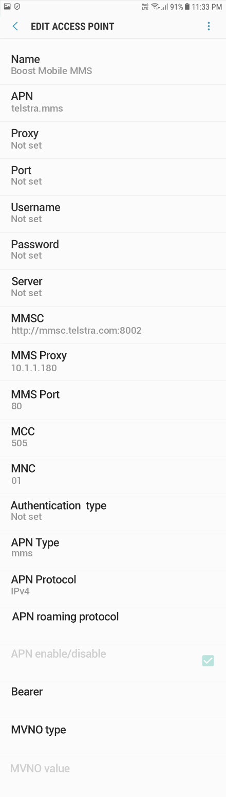 boost mobile apn settings for android